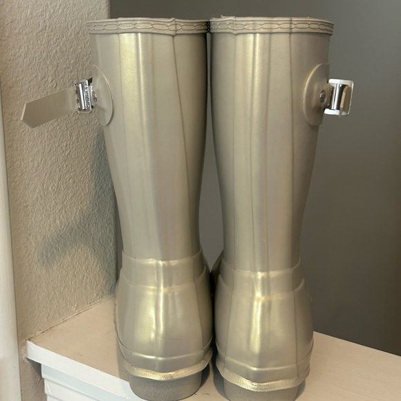 Hunter Original Nebula Wellingtons Pale Gold Rain Boot Snow- Size 11 - Picture 8 of 11